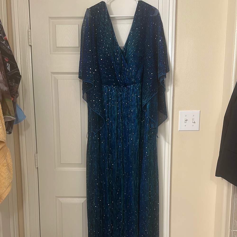 SHEIN Sparkling Navy Maxi Dress